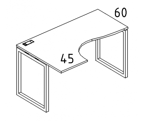 Стол эргономичный левый "Классика" на металлокаркасе QUATTRO 140x90x75 A4.PRO угловой