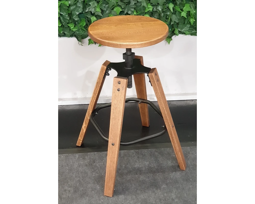 Стул полубарный SHT-ST16/S93 деревянный Дерево, Брашированный коричневый/Черный муар
