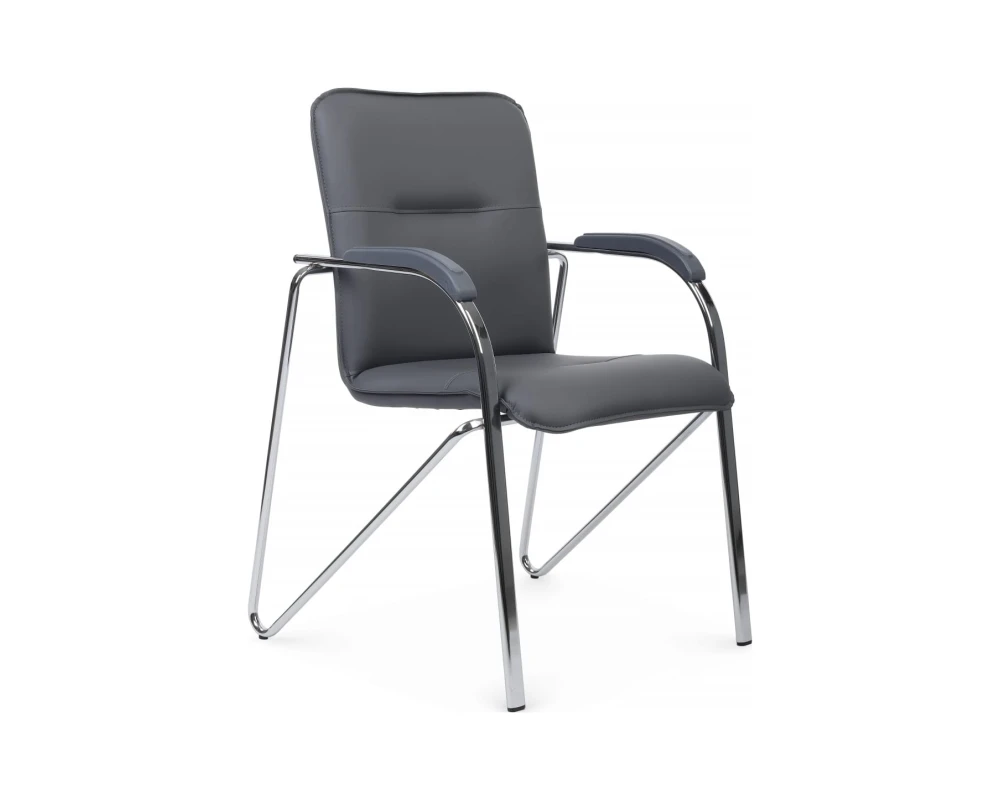 Стул Самба с пластиковыми подлокотниками SMB-03H Хром гальв.