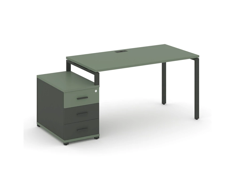 Стол письменный с 1 опорной тумбой CN.SP-302 W 1180/1546x720x750 Концепт / Concept