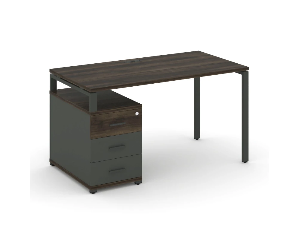 Стол письменный с 1 опорной тумбой CN.SP-304 W 1580/1946x720x750 Концепт / Concept