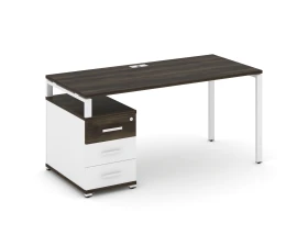 Стол письменный с 1 опорной тумбой CN.SP-304 W 1580/1946x720x750 Концепт / Concept images