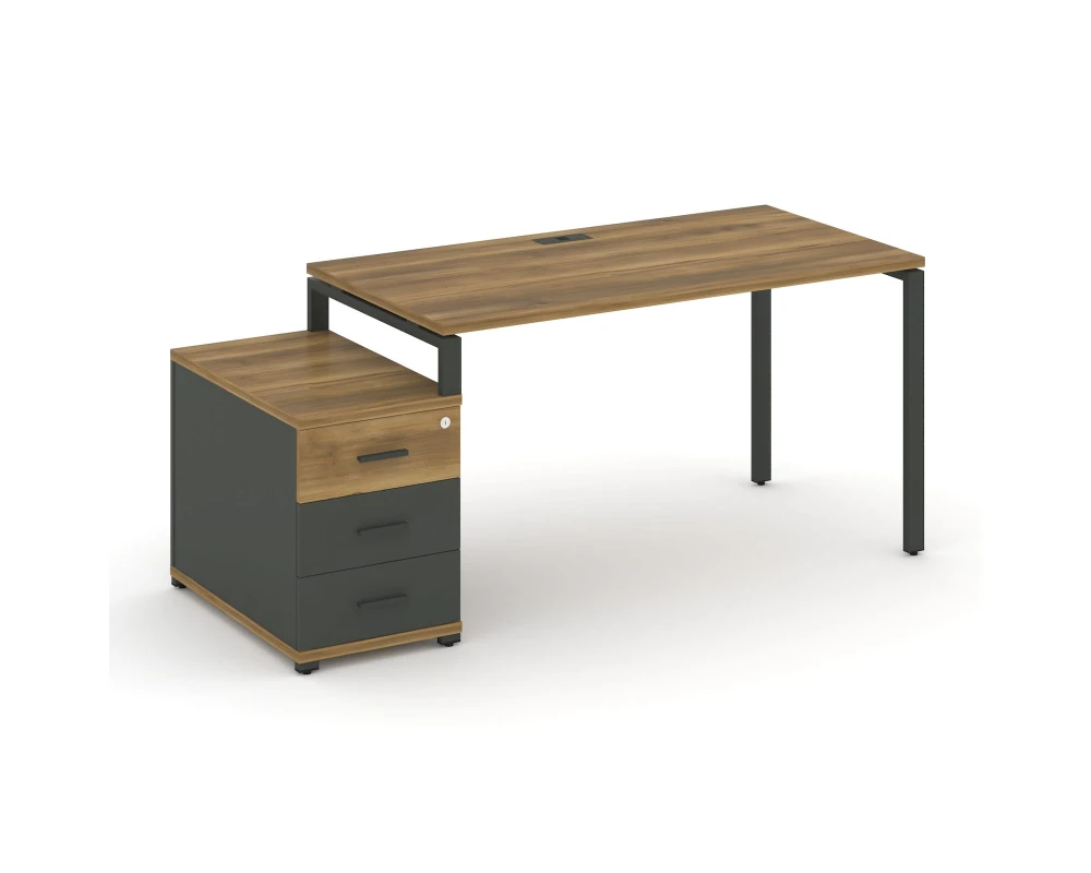 Стол письменный с 1 опорной тумбой CN.SP-304 W 1580/1946x720x750 Концепт / Concept