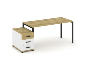 Стол письменный с 1 опорной тумбой CN.SP-304 W 1580/1946x720x750 Концепт / Concept images