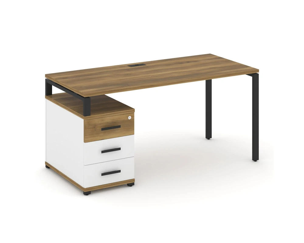 Стол письменный с 1 опорной тумбой CN.SP-304 W 1580/1946x720x750 Концепт / Concept