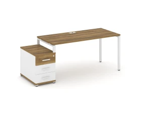 Стол письменный с 1 опорной тумбой CN.SP-304 W 1580/1946x720x750 Концепт / Concept images