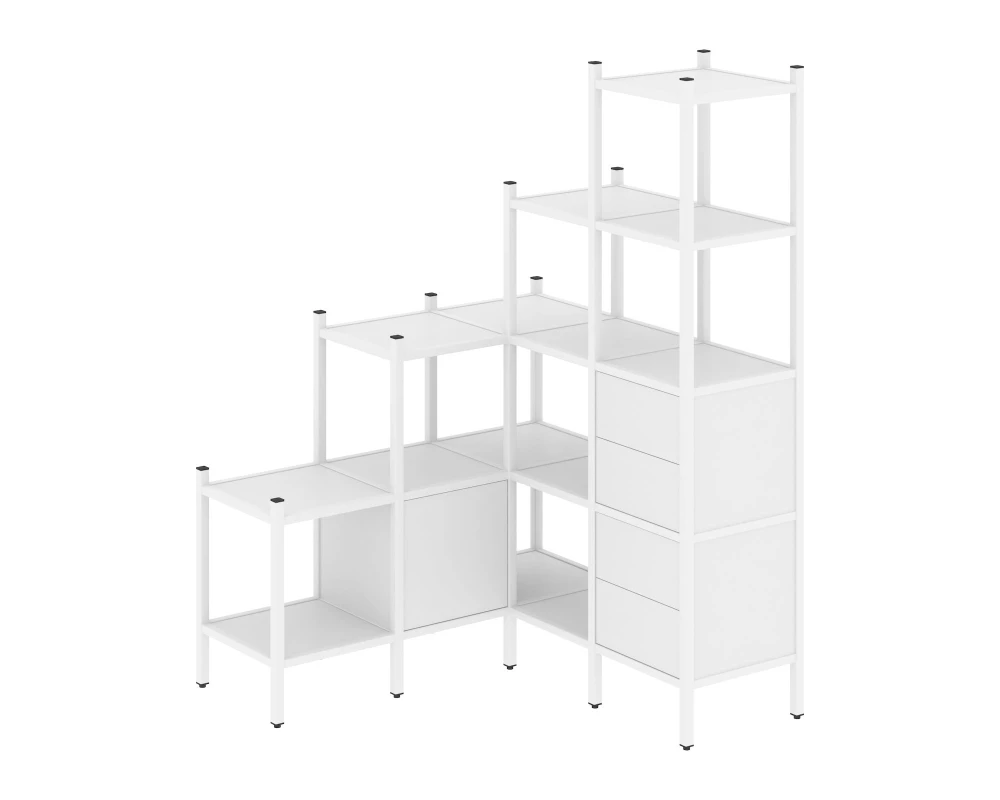 Угловой внутренний стеллаж L-40 1278x1278x1869 Лофт / Loft