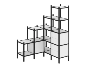 Угловой внутренний стеллаж L-40 1278x1278x1869 Лофт / Loft images