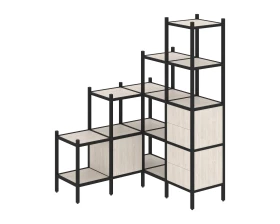 Угловой внутренний стеллаж L-40 1278x1278x1869 Лофт / Loft images