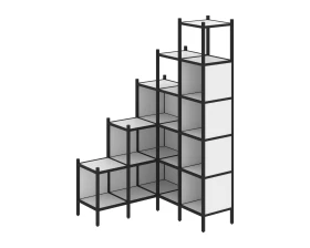 Угловой внутренний стеллаж L-49 1278x1278x2280 Лофт / Loft images