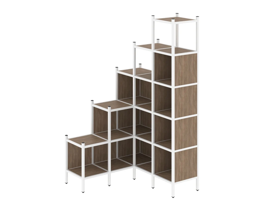 Угловой внутренний стеллаж L-49 1278x1278x2280 Лофт / Loft