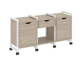 Тумба на колесных опорах наборная. Вариант №7 1440х460х767 Лофт / Loft images
