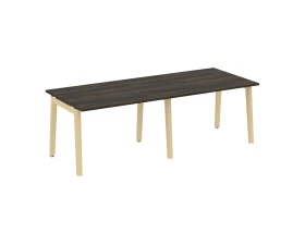 Стол переговорный (2 столешницы), опоры - массив дерева 236x98x75 Оникс Вуд / Onix Wood images