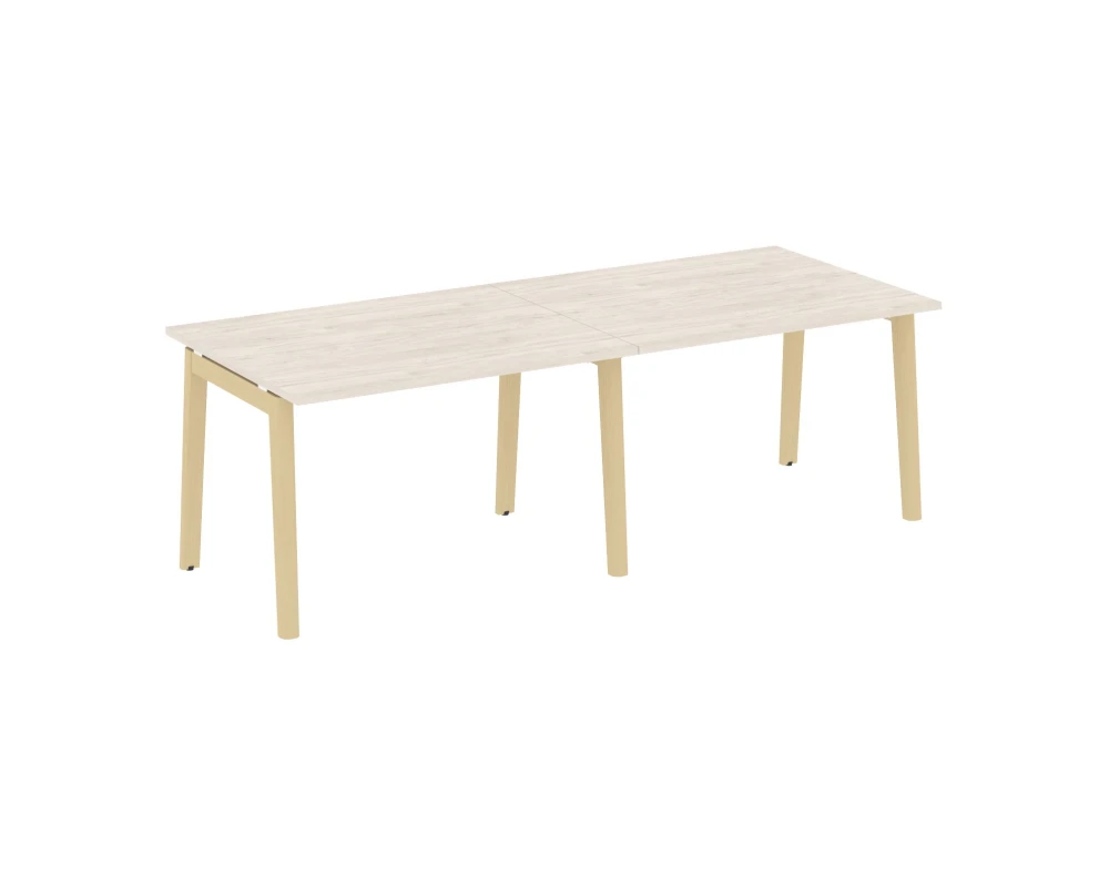 Стол переговорный (2 столешницы), опоры - массив дерева 236x98x75 Оникс Вуд / Onix Wood