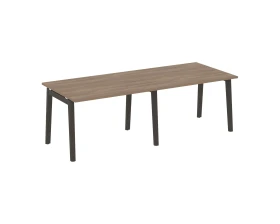 Стол переговорный (2 столешницы), опоры - массив дерева 236x98x75 Оникс Вуд / Onix Wood images