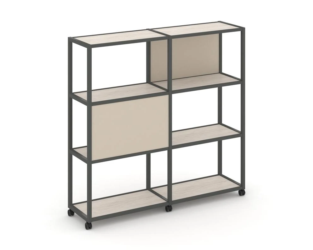 Стеллаж 4 уровня 2 секции VR.LT-STK-412.08 1570x400x1523 Шелф Мобайл / Shelf Mobile