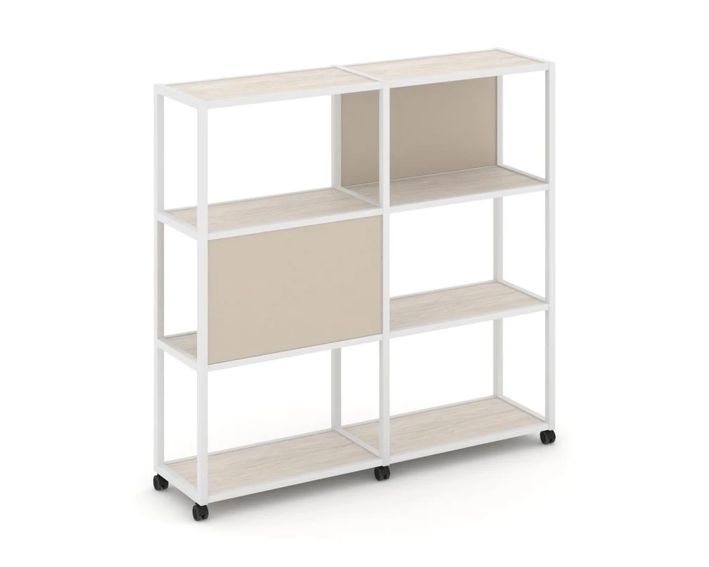 Стеллаж 4 уровня 2 секции VR.LT-STK-412.08 1570x400x1523 Шелф Мобайл / Shelf Mobile