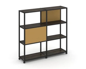 Стеллаж 4 уровня 2 секции VR.LT-STK-412.08 1570x400x1523 Шелф Мобайл / Shelf Mobile images