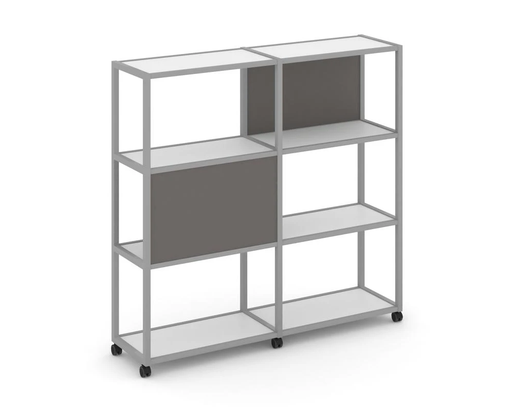 Стеллаж 4 уровня 2 секции VR.LT-STK-412.08 1570x400x1523 Шелф Мобайл / Shelf Mobile