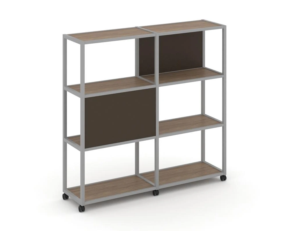 Стеллаж 4 уровня 2 секции VR.LT-STK-412.08 1570x400x1523 Шелф Мобайл / Shelf Mobile