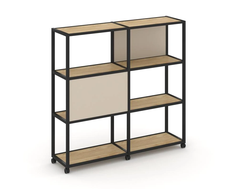 Стеллаж 4 уровня 2 секции VR.LT-STK-412.08 1570x400x1523 Шелф Мобайл / Shelf Mobile