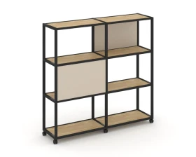 Стеллаж 4 уровня 2 секции VR.LT-STK-412.08 1570x400x1523 Шелф Мобайл / Shelf Mobile images