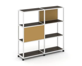 Стеллаж 4 уровня 2 секции VR.LT-STK-412.08 1570x400x1523 Шелф Мобайл / Shelf Mobile images