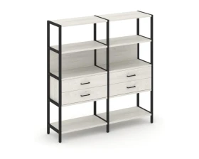 Двухсекционный стеллаж четырехярусный с ящиками 1590х400х1613 Шелф Систем / Shelf System images
