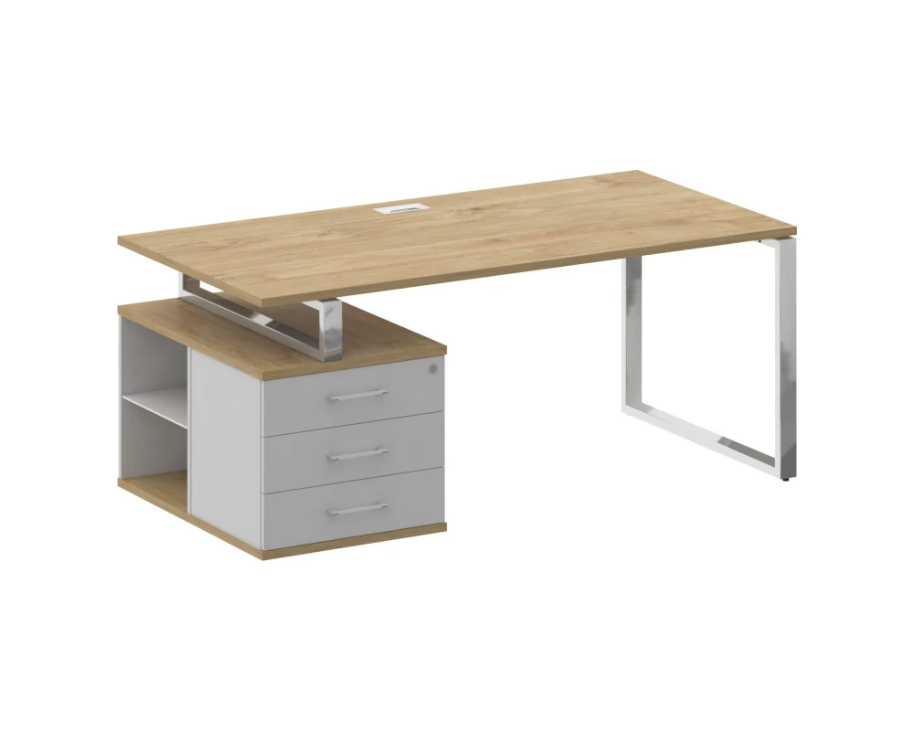 Стол для руководителя с опорной тумбой , левый 180 Шифт / Shift