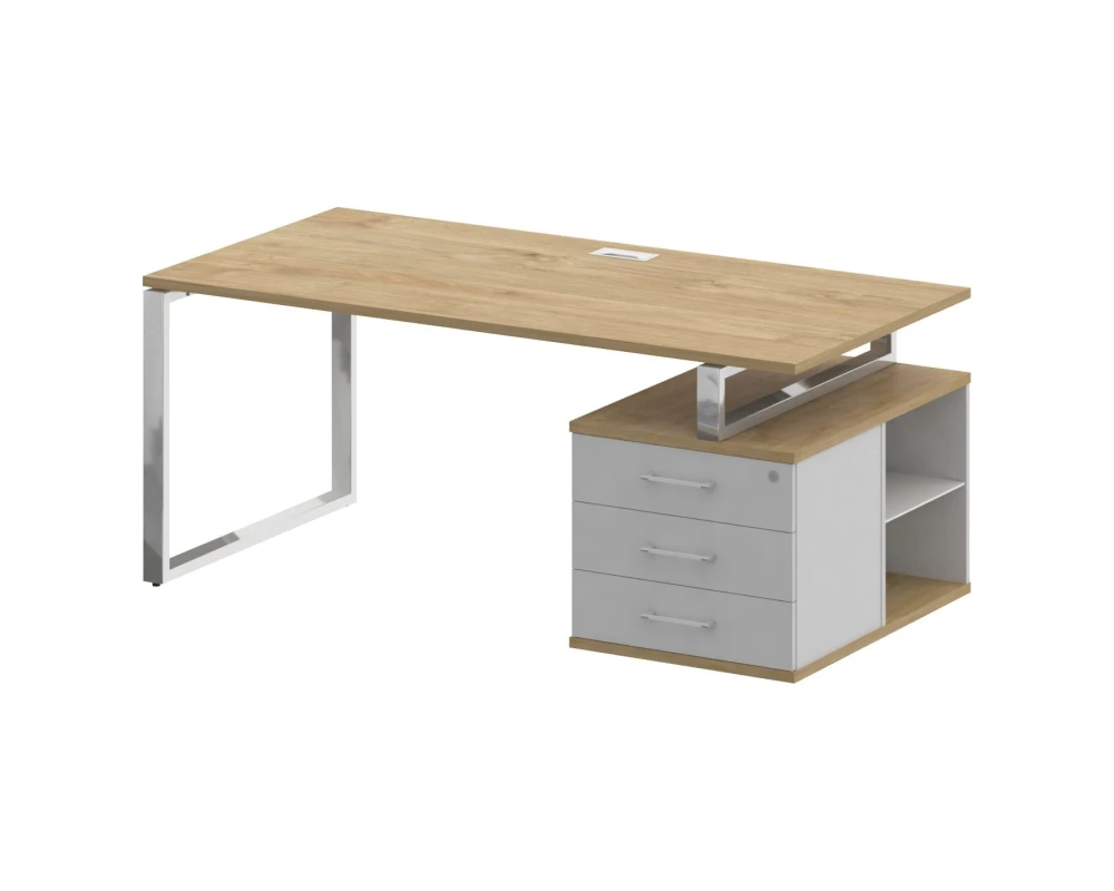 Стол для руководителя с опорной тумбой , правый 180 Шифт / Shift