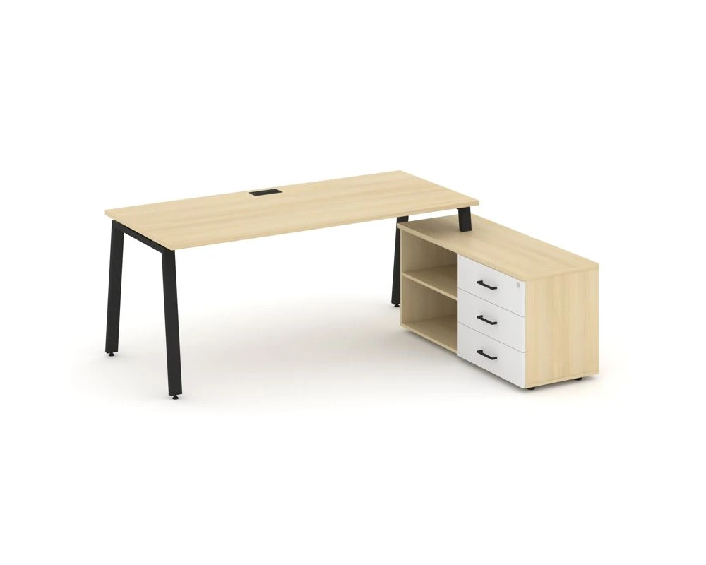 Стол письменный с греденцией правой на А-образном каркасе 1580x1480x750 Стайл Проджект Директ / Style Project Direct