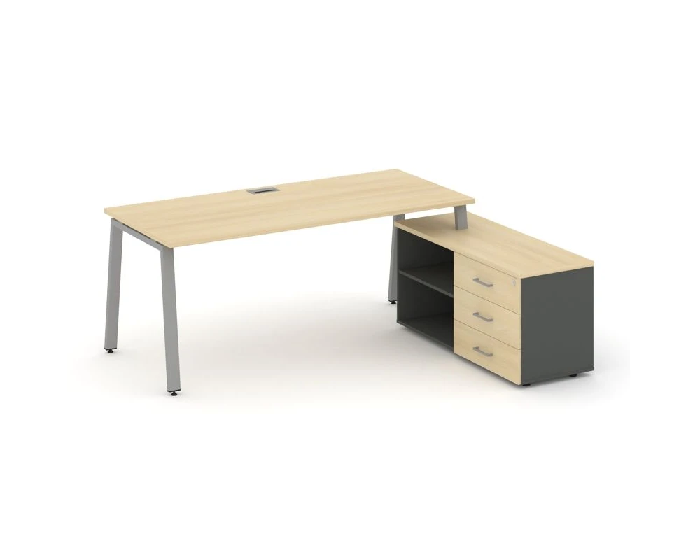 Стол письменный с греденцией правой на А-образном каркасе 1580x1480x750 Стайл Проджект Директ / Style Project Direct