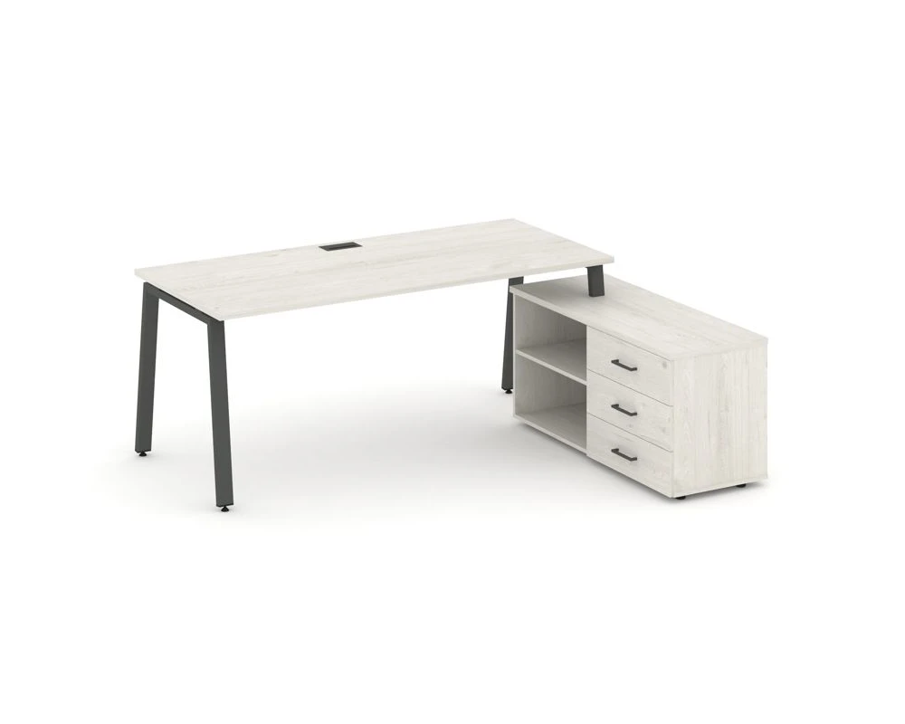 Стол письменный с греденцией правой на А-образном каркасе 1580x1480x750 Стайл Проджект Директ / Style Project Direct