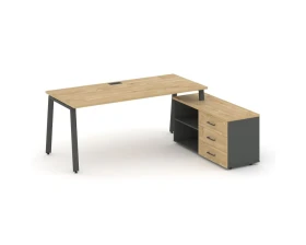 Стол письменный с греденцией правой на А-образном каркасе 1580x1480x750 Стайл Проджект Директ / Style Project Direct images