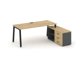 Стол письменный с греденцией правой на А-образном каркасе 1580x1480x750 Стайл Проджект Директ / Style Project Direct images