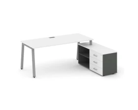 Стол письменный с греденцией правой на А-образном каркасе 1580x1480x750 Стайл Проджект Директ / Style Project Direct images