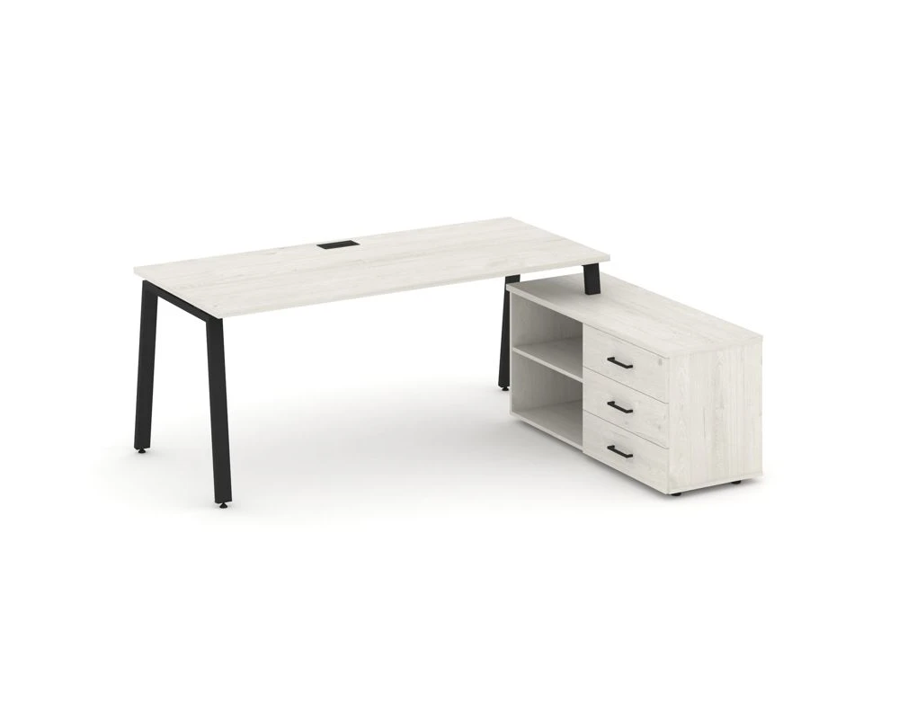 Стол письменный с греденцией правой на А-образном каркасе 1580x1480x750 Стайл Проджект Директ / Style Project Direct