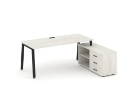 Стол письменный с греденцией правой на А-образном каркасе 1580x1480x750 Стайл Проджект Директ / Style Project Direct images