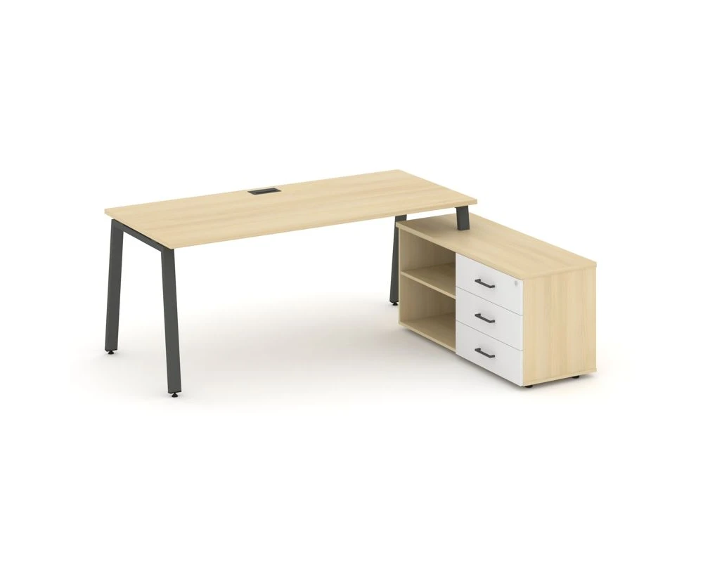 Стол письменный с греденцией правой на А-образном каркасе 1580x1480x750 Стайл Проджект Директ / Style Project Direct