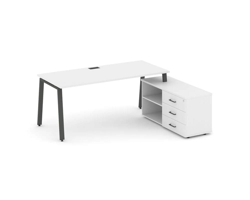 Стол письменный с греденцией правой на А-образном каркасе 1580x1480x750 Стайл Проджект Директ / Style Project Direct