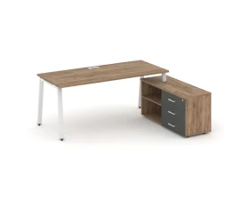 Стол письменный с греденцией правой на А-образном каркасе 1580x1480x750 Стайл Проджект Директ / Style Project Direct images