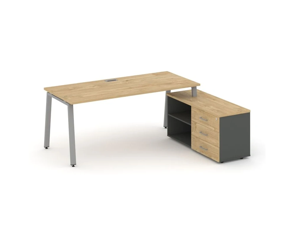 Стол письменный с греденцией правой на А-образном каркасе 1580x1480x750 Стайл Проджект Директ / Style Project Direct