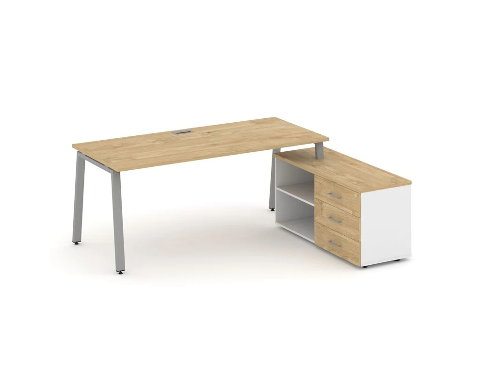 Стол письменный с греденцией правой на А-образном каркасе 1580x1480x750 Стайл Проджект Директ / Style Project Direct