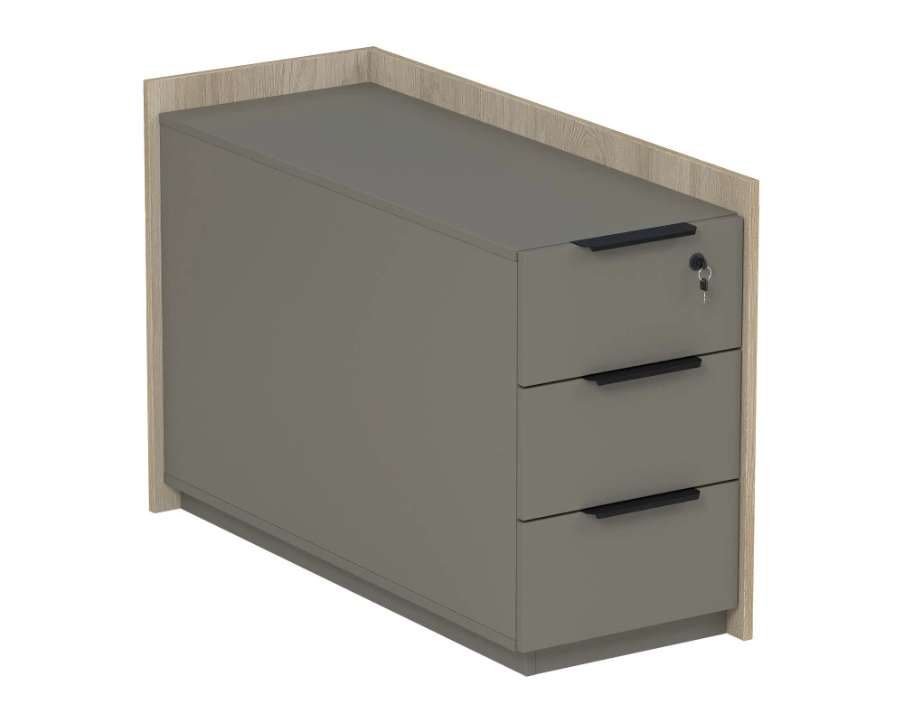 Тумба опорная, угловая с ящиками (УНИВЕРСАЛЬНАЯ: ПРАВАЯ/ЛЕВАЯ) (984x404x670) МАГНЕТИК / MAGNETIC