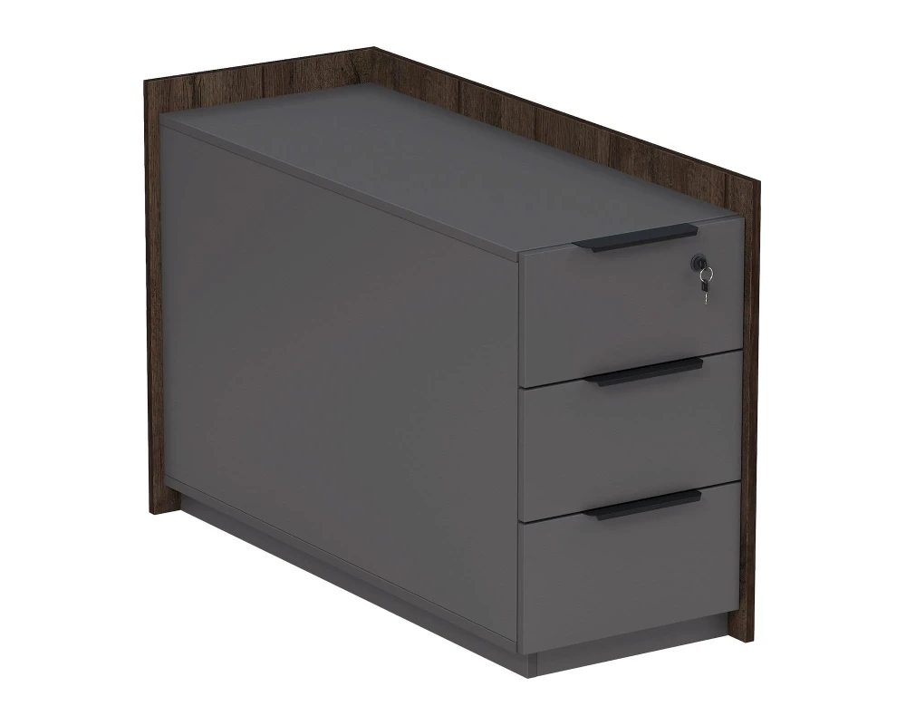 Тумба опорная, угловая с ящиками (УНИВЕРСАЛЬНАЯ: ПРАВАЯ/ЛЕВАЯ) (984x404x670) МАГНЕТИК / MAGNETIC