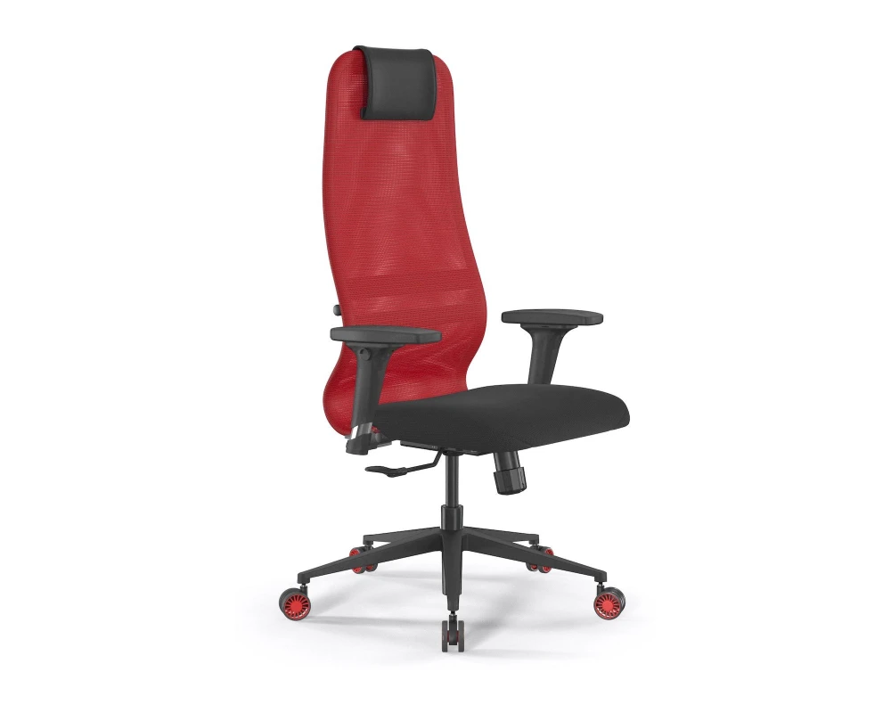 Кресло ErgoLife SynchroSit 8 B1-9D M25.B11.G19.W28 Сетка/Ткань, Красный/Черный
